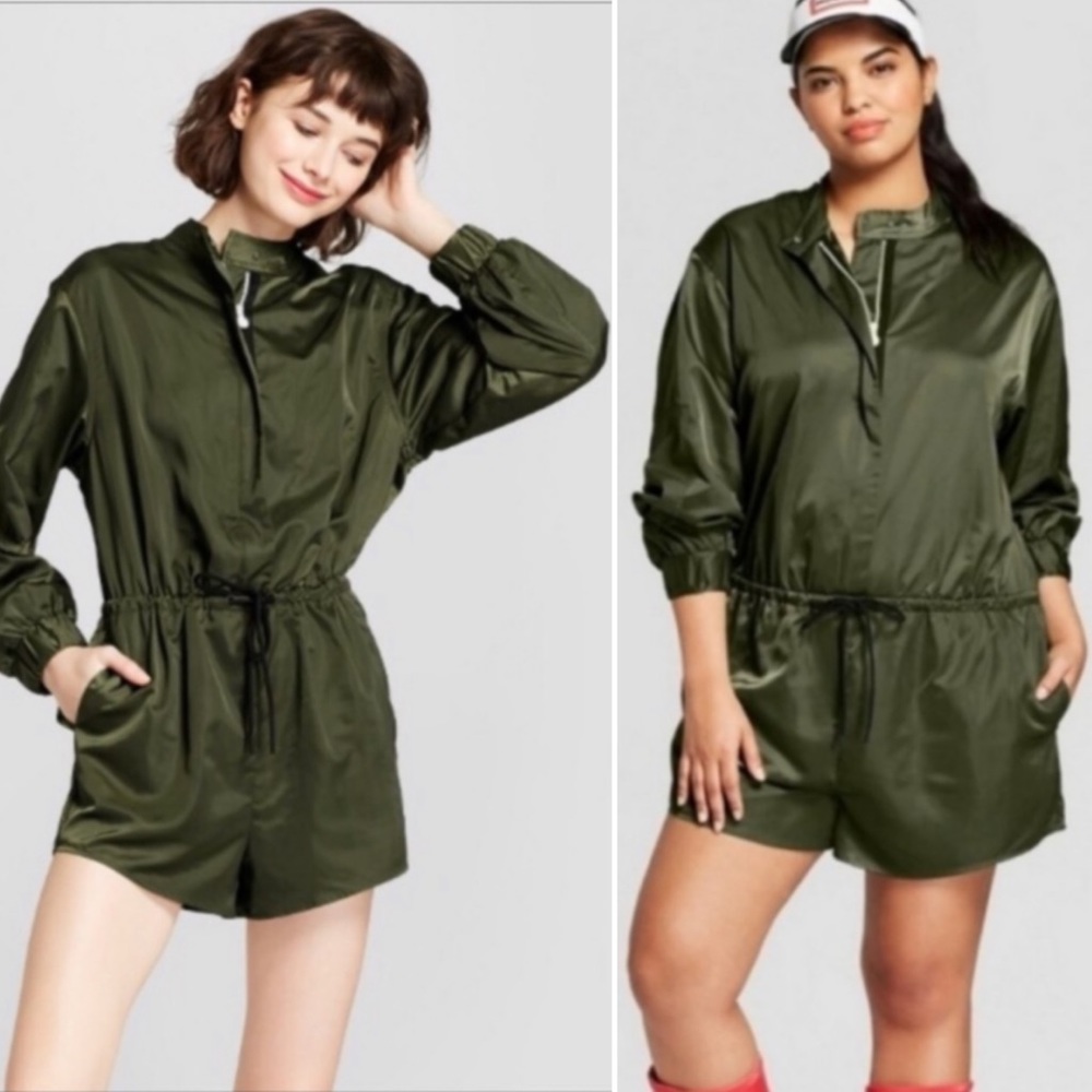 Hunter x Target Olive Green Silky Romper NWOT